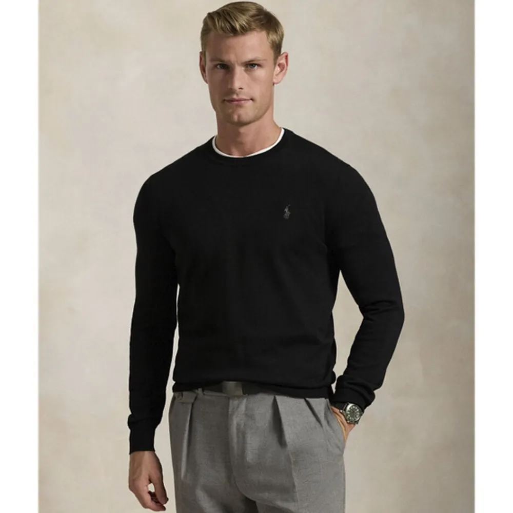 Polo Ralph Lauren Slim Fit Washable Wool Crewneck Sweater Sort Discount