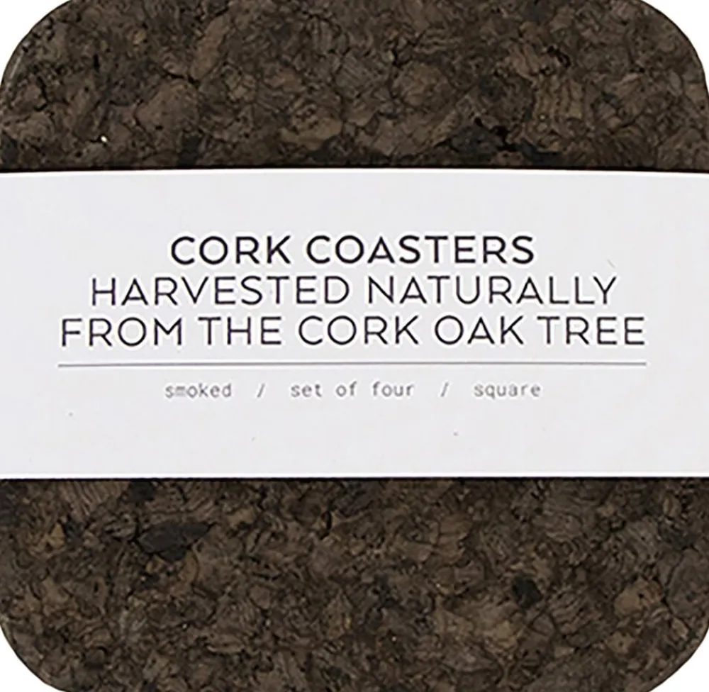 LIGA Smoked Cork Firkantet Glasbrik Sæt