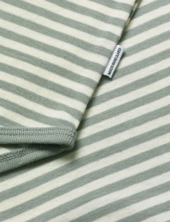 Mads Nørgaard - Copenhagen Soft Duo Striped Body Grøn med hvide striber Outlet