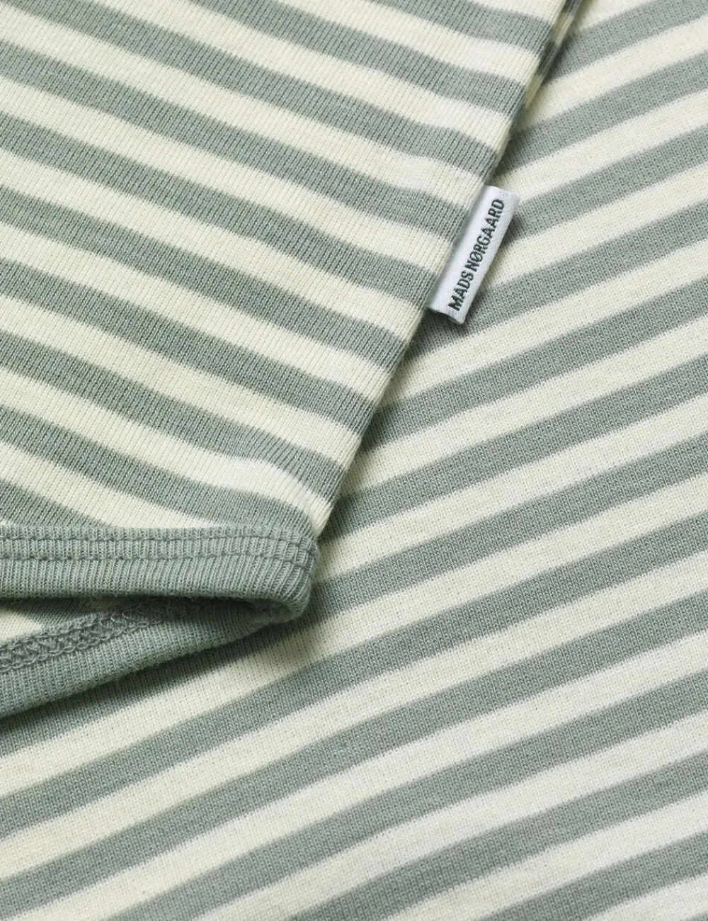 Mads Nørgaard - Copenhagen Soft Duo Striped Body Grøn med hvide striber Outlet