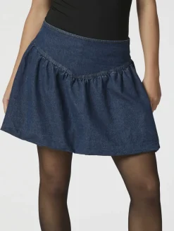 Neo Noir Solar Denim Balloon Skirt Blue New