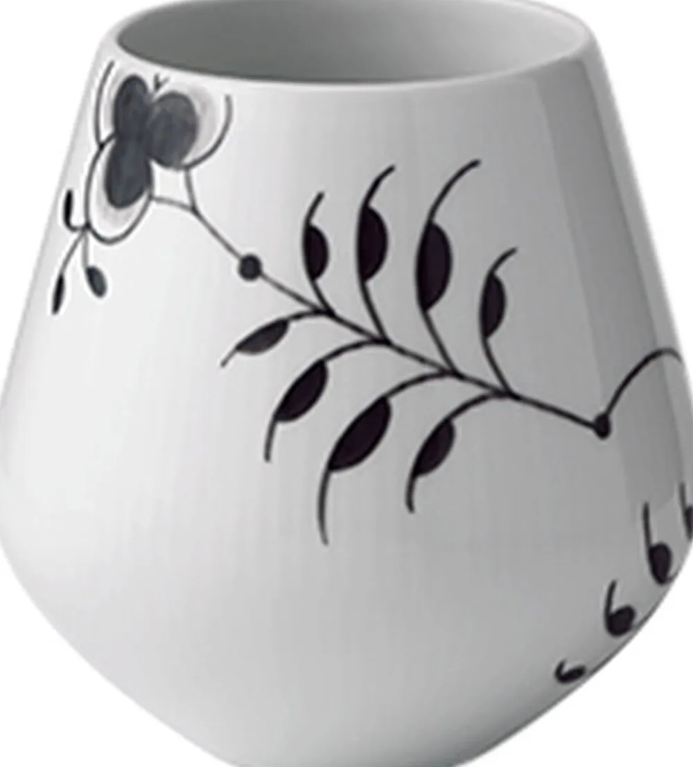 Royal Copenhagen Sort Mega Riflet 15 cm. vase