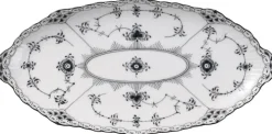 Sort Musselmalet Halvblonde Asiet oval 24,5 cm>Royal Copenhagen Best