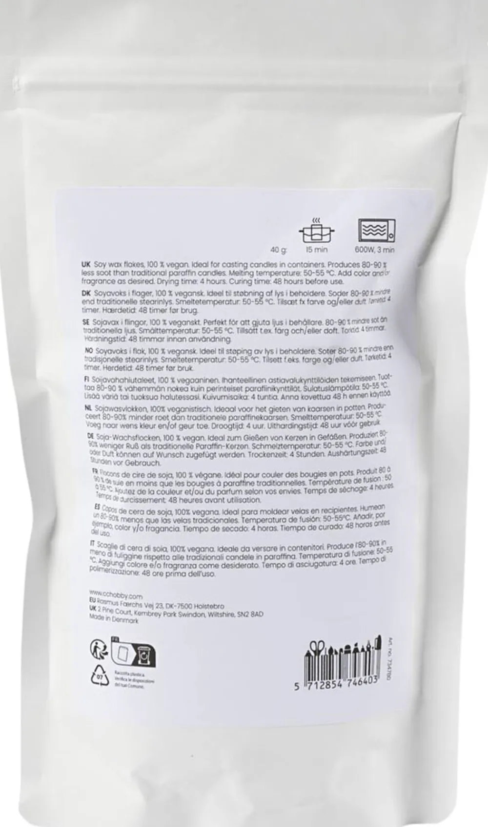Soyavoks, Til lys i beholdere, 250g.>Creativ Company New