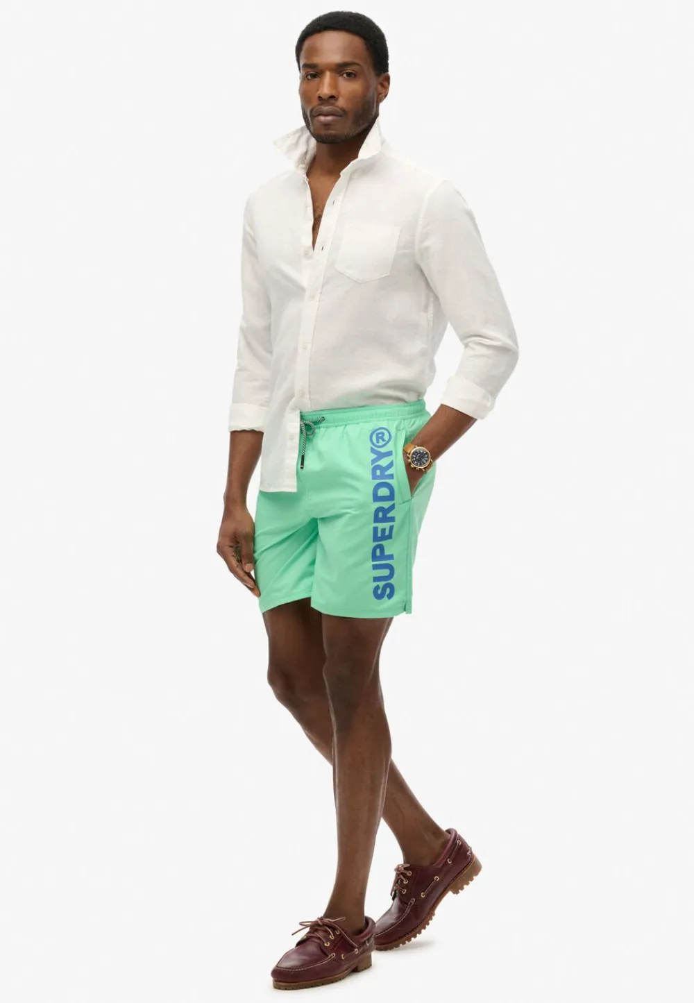Superdry SPORT GRAPHIC 17 SWIM SHORT Spring bud green Best
