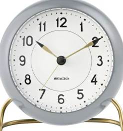 Arne Jacobsen Clocks Station bordur, grå/hvid