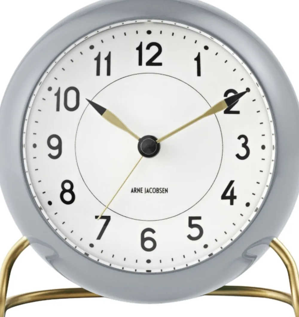 Arne Jacobsen Clocks Station bordur, grå/hvid