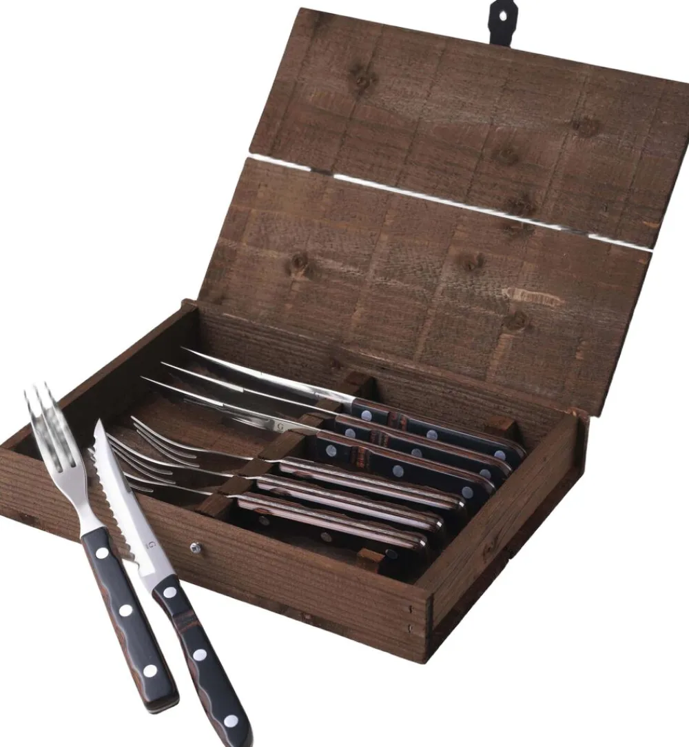 Gense Steakbestik/grillbestik Old farmer classic 8 dele Træ/Stål