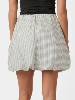 Neo Noir Stela Small Check Skirt Creme Discount