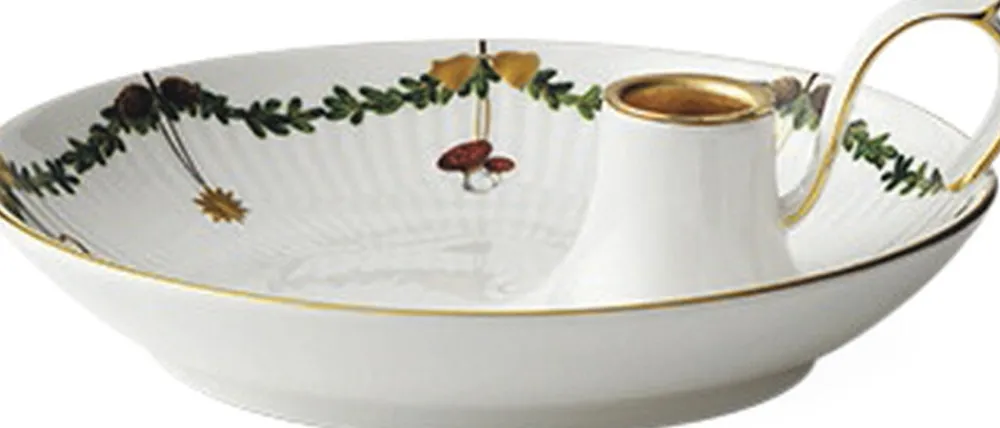 Stjerne Riflet Jul lysestage>Royal Copenhagen Best