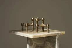 STOFF Nagel candle holder/stage set with 3 pcs - bronzed bra New
