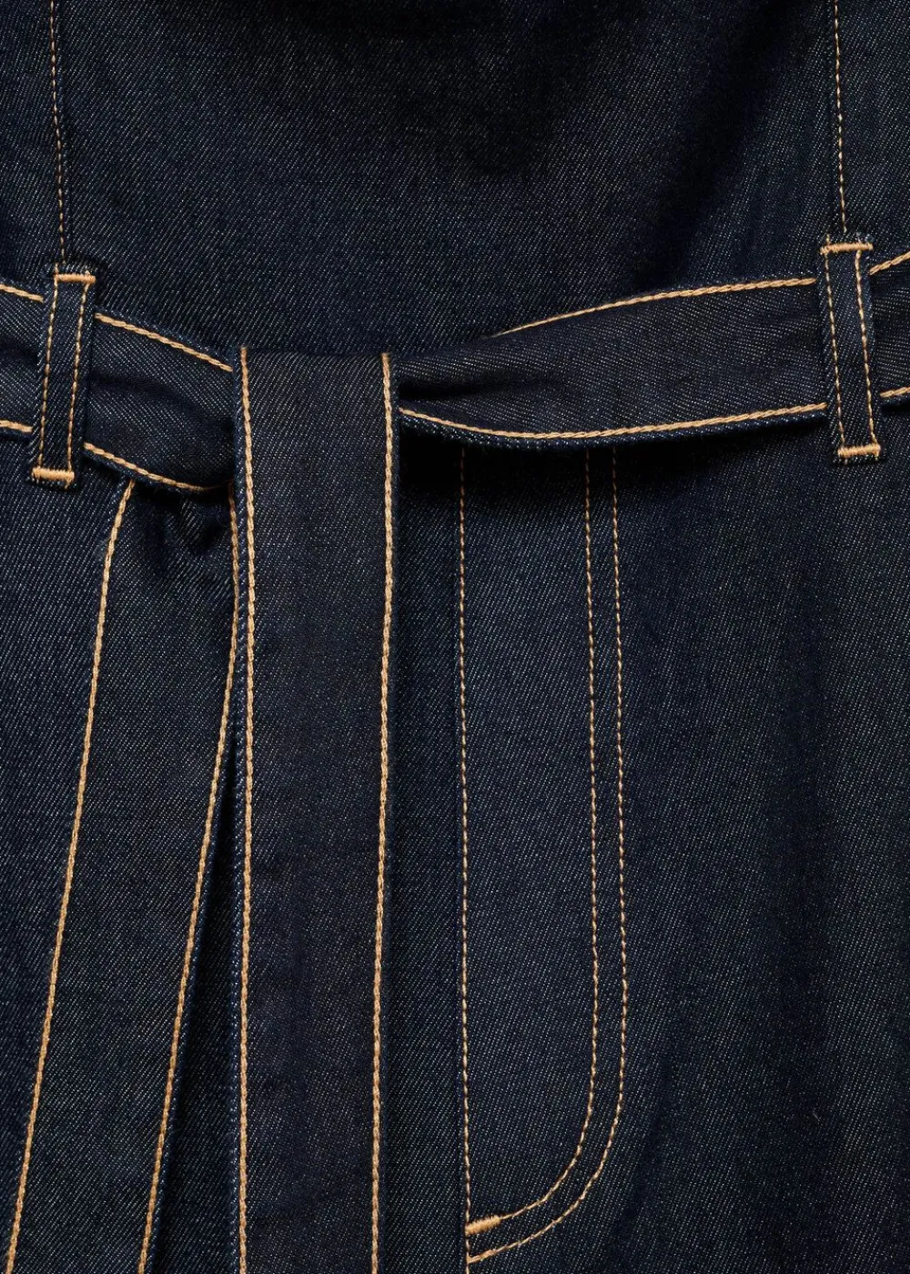 MANGO Strapless denim jumpsuit Open blue