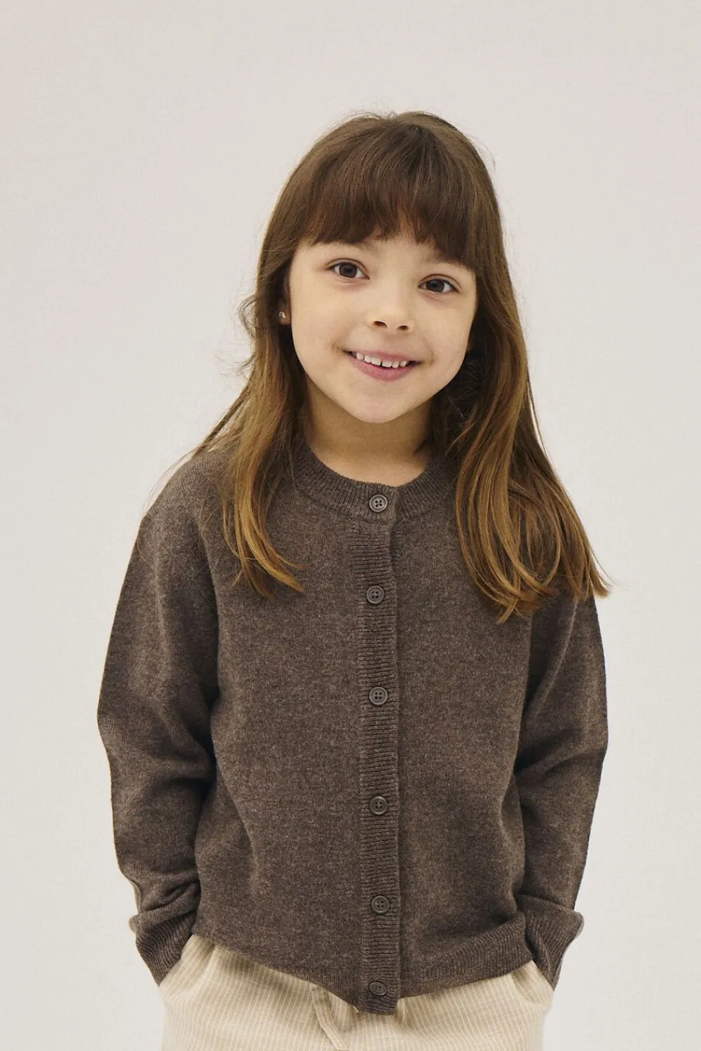 Magasin du Nord Collection Strikka RWS wool & cashmere cardigan Dark brown melange Clearance