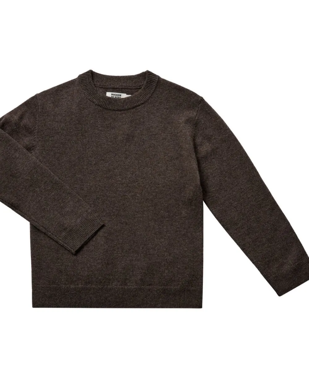 Magasin du Nord Collection Strikka RWS wool & cashmere pullover Dark brown melange New