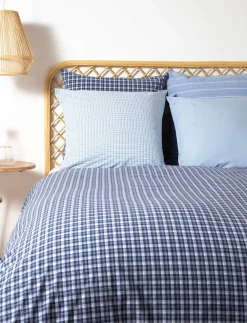 Magasin du Nord Collection Stripe washed percale Blue/white New
