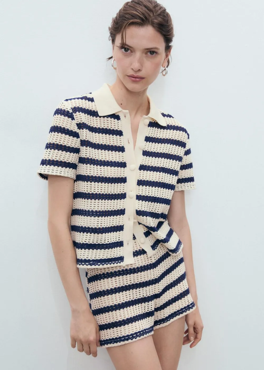 Striped crochet shorts>MANGO Discount