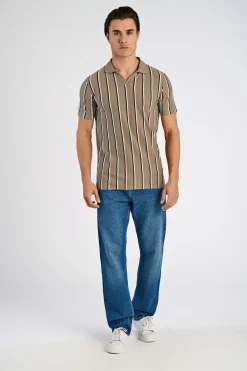 Lindbergh Striped piqué polo shirt S/S