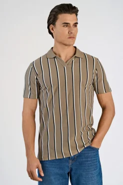 Lindbergh Striped piqué polo shirt S/S