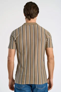 Lindbergh Striped piqué polo shirt S/S