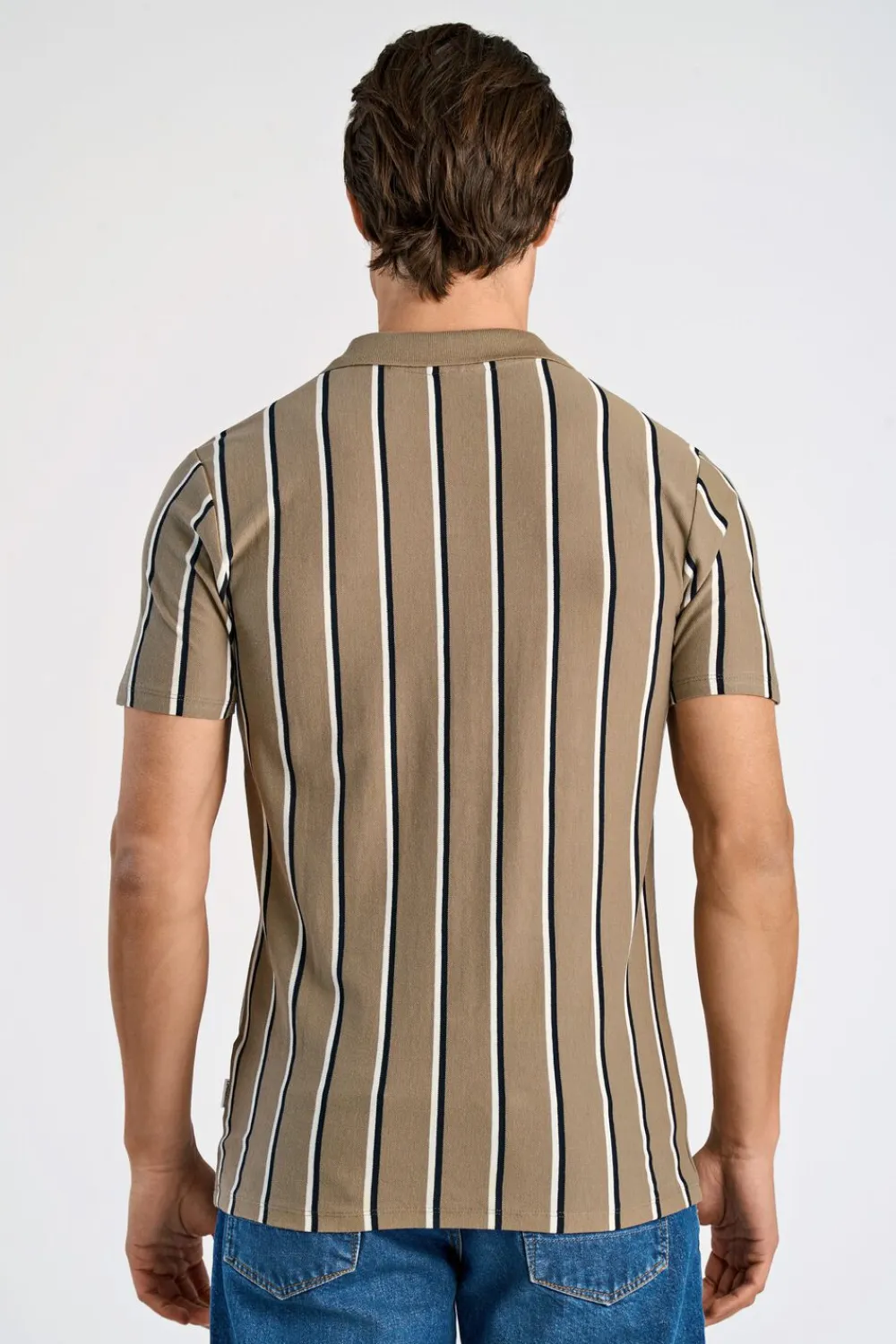 Lindbergh Striped piqué polo shirt S/S