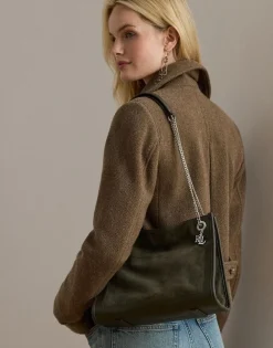 Dame Lauren Ralph Lauren Suede & Leather Medium Bradley Tote Bag