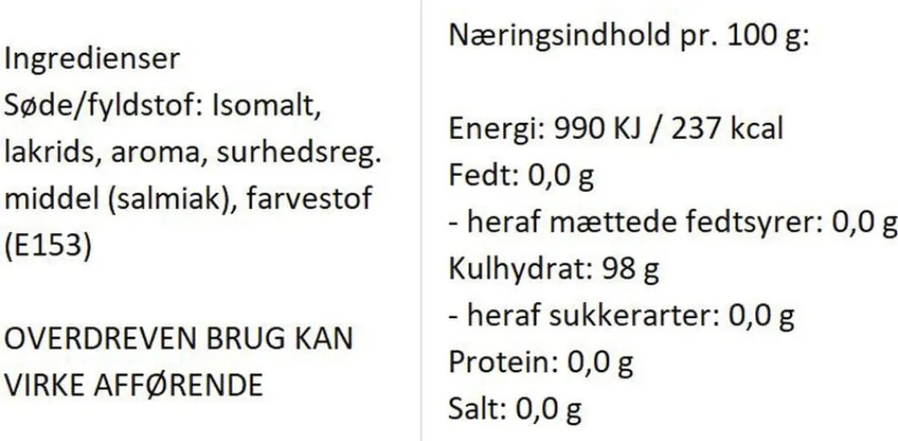 Almuegaarden Sukkerfri Lakrids bolcher med smag af sød lakrids