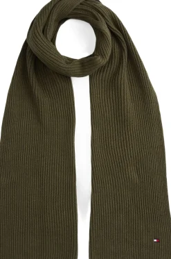 Tommy Hilfiger TH FLAG PIMA COTTON CASH SCARF Foxhunt green Clearance