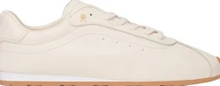 Tommy Hilfiger TH Monogram Low Profile Leather Trainers Soft cream New