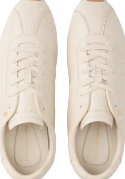 Tommy Hilfiger TH Monogram Low Profile Leather Trainers Soft cream New
