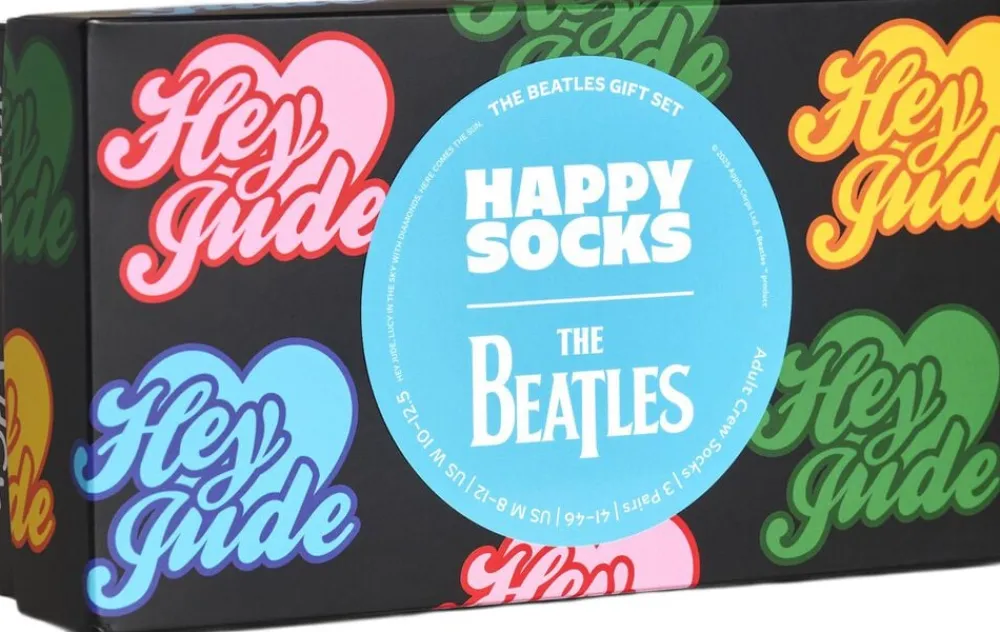 The Beatles 3-Pack Socks Gift Set>Happy Socks New