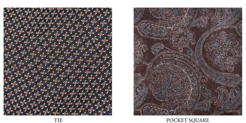 Amanda Christensen Tie & Pocket Square 800 brown Hot