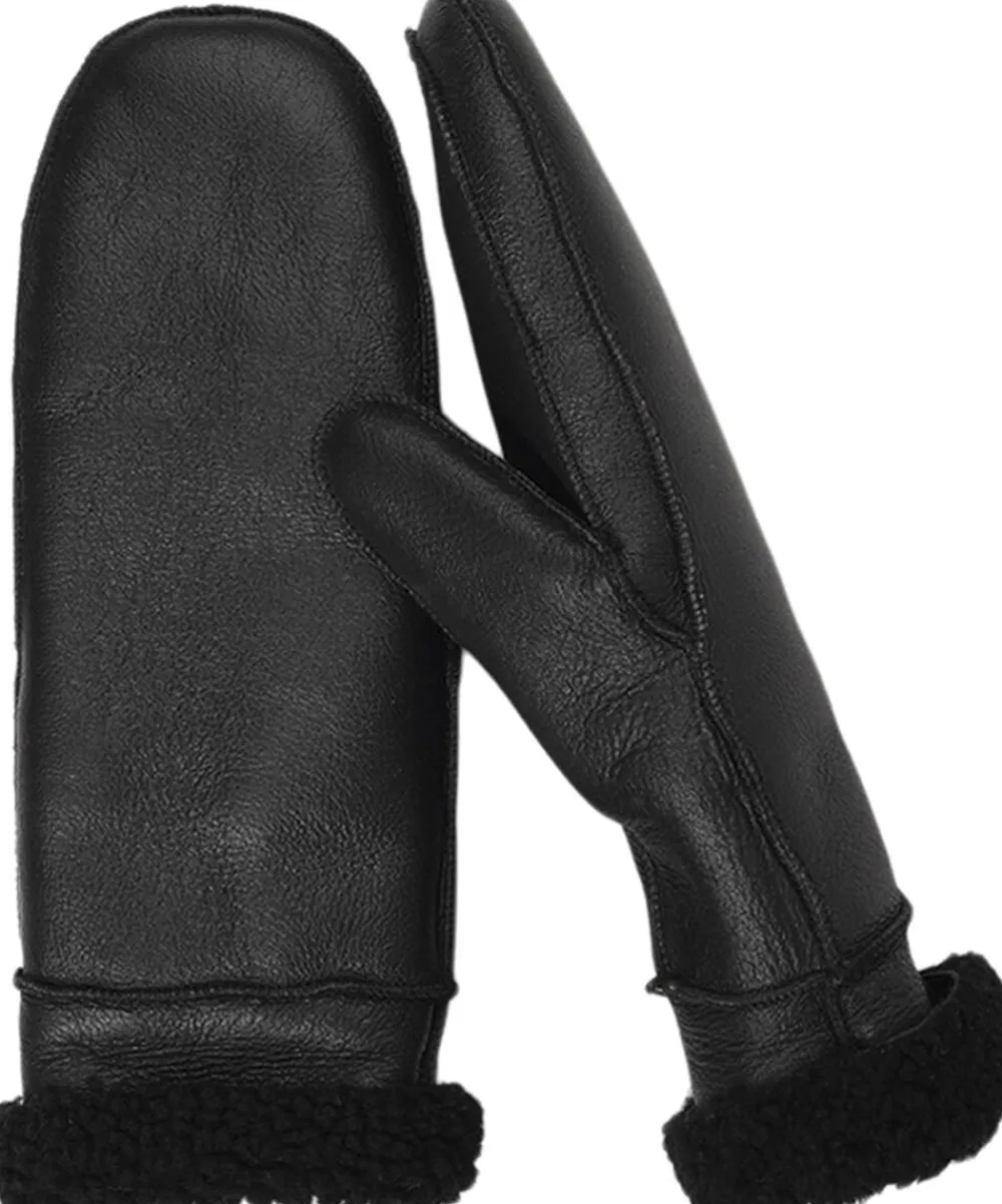 Dame Lovelies VINSON - MITTENS - SHEEP SKIN WITH CURLY SHEARLING AROUND TH