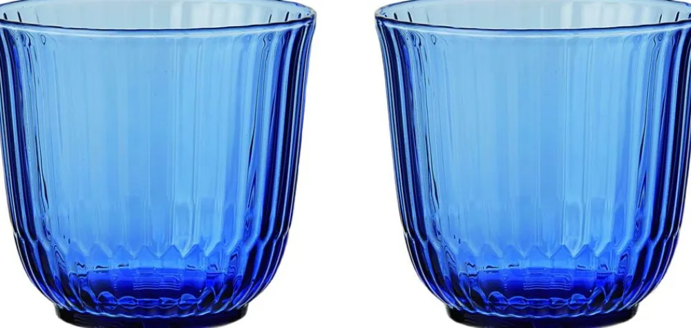 Royal Copenhagen Waves vandglas blå 22 cl 2 stk