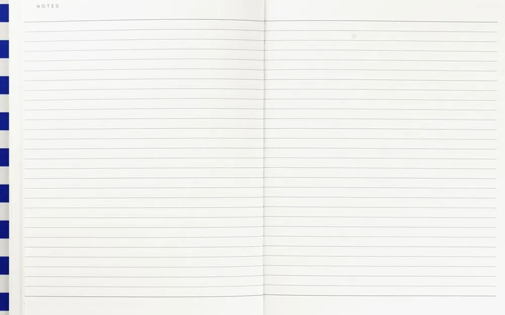 Notem Weekly Planner med syet ryg, Blå stribe
