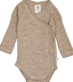 Børn Müsli by Green Cotton Woolly rib wrap l/s body