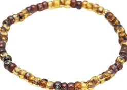Wristband with Amber Japanese Miyuki Beads><noscript><img width=