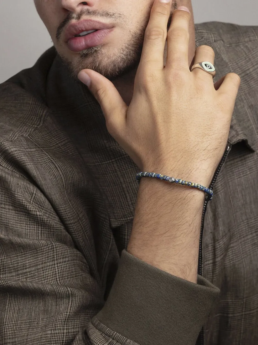 Nialaya Wristband with Lapis Japanese Miyuki Beads Blue New