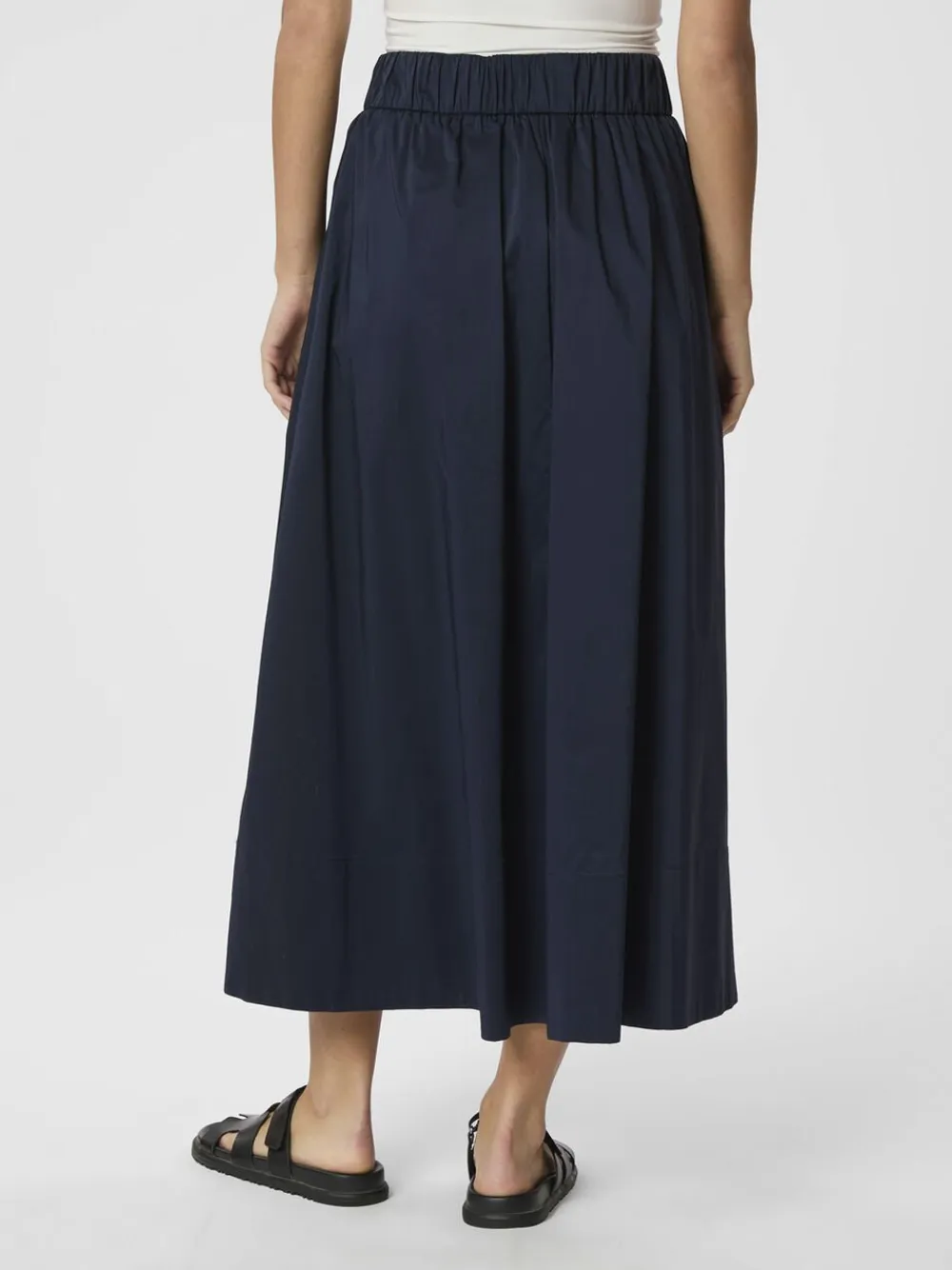 Neo Noir Yara Long Poplin Skirt Navy Outlet