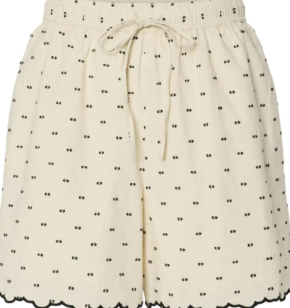 YAS DOBBY HW SHORTS Gardenia/black dobby dots Best