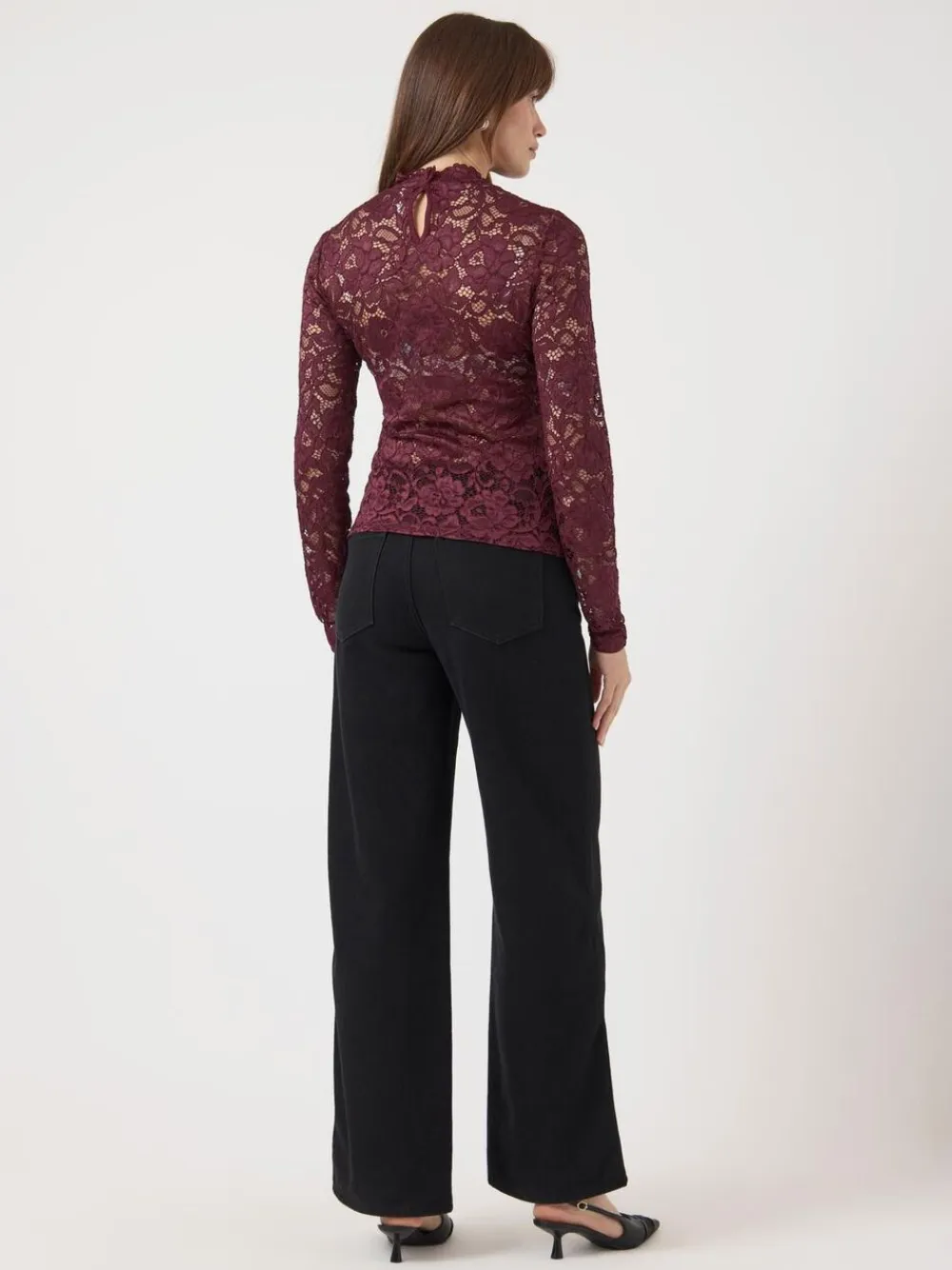 LACEY LS LACE TOP S. NOOS>YAS New
