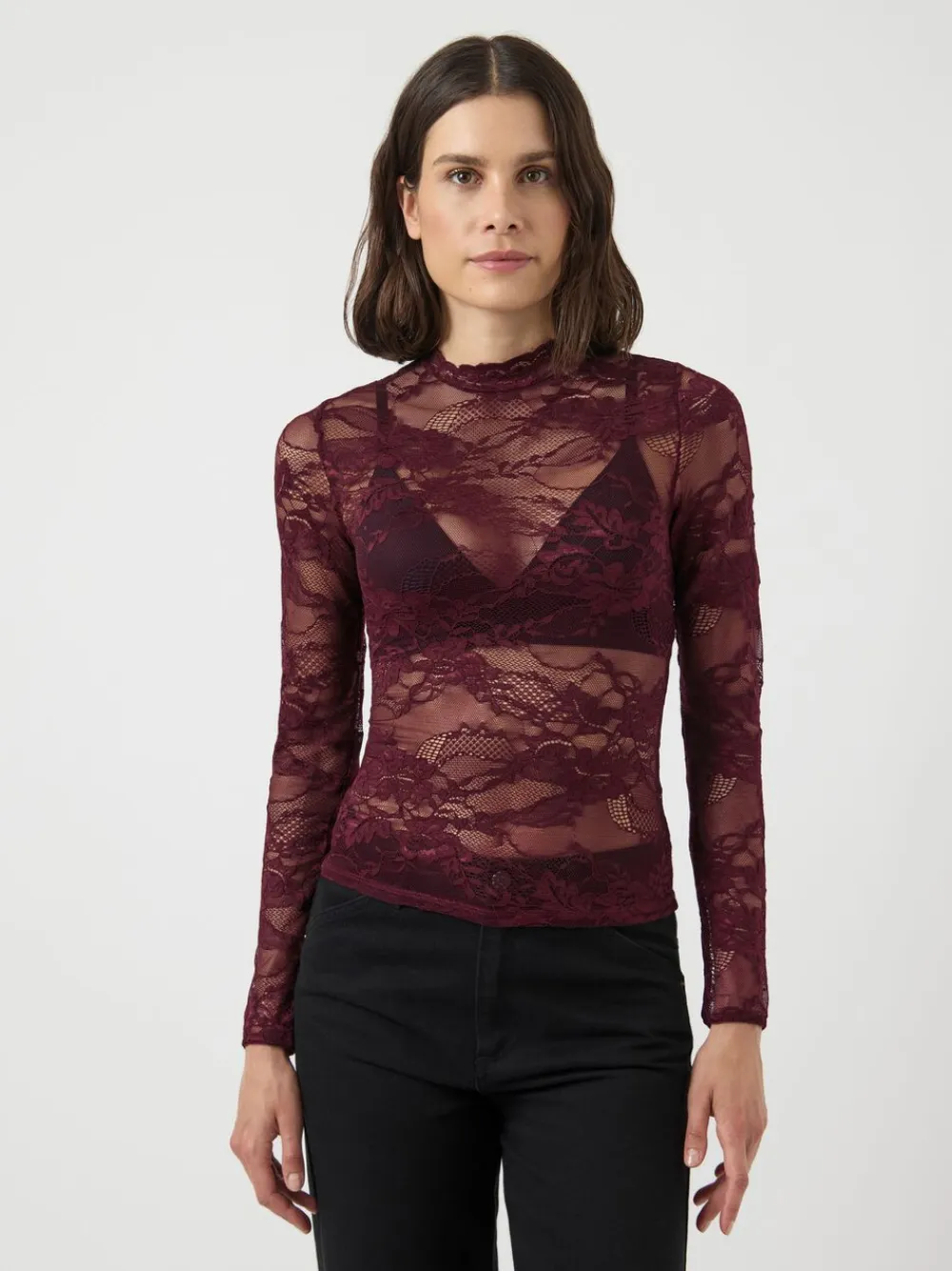 LACEY LS LACE TOP S. NOOS>YAS New